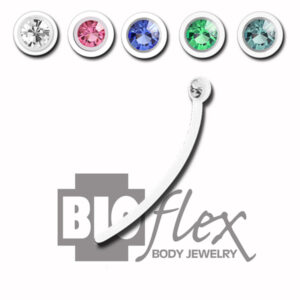 Bioflex Curved Forward Facing Gem Eyebrow Bar