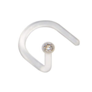 Bioflex Jewelled Nose Screw with 1.5mm gem cup Clear